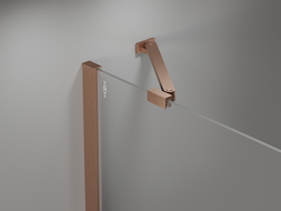 Cabine de douche battante Mexen Mist Duo 90 x 70 cm, transparente, cuivre brossé - 8A4-090-070-65-00