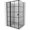 Mexen Mist T cabine de douche pivotante gauche 85 x 100 cm, grille noire, noire - 8A4T-085-100-70-77-L