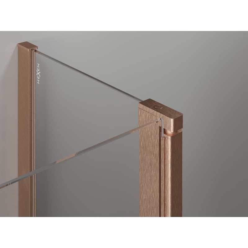 Mexen Mist Duo cabine de douche pivotante 85 x 80 cm, transparent, cuivre brossé - 8A4-085-080-65-00