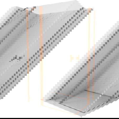 Mexen Mist Duo cabine de douche pliante 100 x 80 cm, transparent, cuivre brossé - 8A4-100-080-65-00