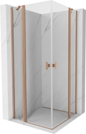 Mexen Mist Duo cabine de douche avec porte battante 85 x 85 cm, transparent, cuivre brossé - 8A4-085-085-65-00