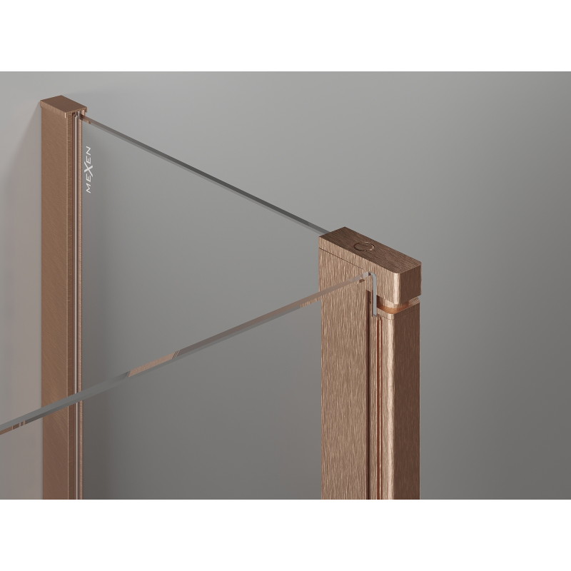Mexen Mist Duo cabine de douche pivotante 115 x 110 cm, transparent, cuivre brossé - 8A4-115-110-65-00