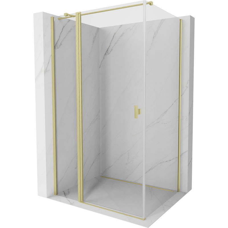 Mexen Mist T cabine de douche pivotante 75 x 90 cm, transparent, or brossé - 8A4T-075-090-55-00
