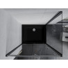 Mexen Apia cabine de douche coulissante 110 x 70 cm, transparent, chromé + receveur Flat, noir - 840-110-070-01-00-4070