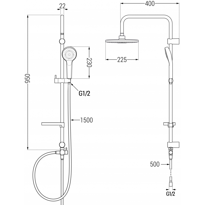 Mexen X05 colonne de douche, chrome/blanc - 798050591-00