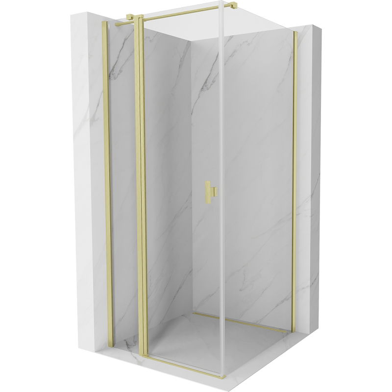 Mexen Mist T cabine de douche battante 95 x 95 cm, transparent, or brossé - 8A4T-095-095-55-00