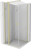 Mexen Mist T cabine de douche battante 95 x 95 cm, transparent, or brossé - 8A4T-095-095-55-00