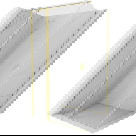 Mexen Mist T cabine de douche pivotante 110 x 95 cm, transparent, or brossé - 8A4T-110-095-55-00
