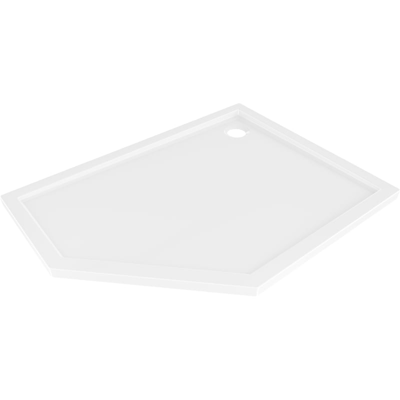Mexen Flow receveur pentagonal slim droit 90 x 80 cm, blanc brillant - 46P108090R