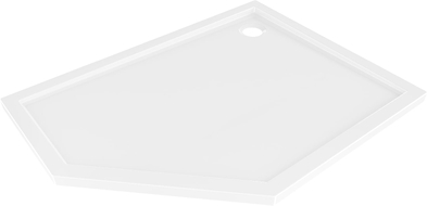 Mexen Flow receveur pentagonal slim droit 90 x 80 cm, blanc brillant - 46P108090R