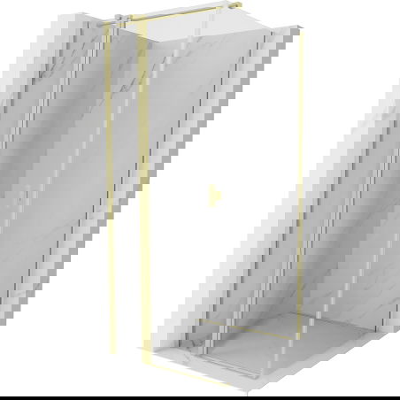 Cabine de douche pivotante Mexen Mist T 100 x 100 cm, transparente, or brossé - 8A4T-100-100-55-00