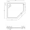 Mexen Flow receveur de douche pentagonal slim gauche 100 x 80 cm, blanc brillant - 46P108010L