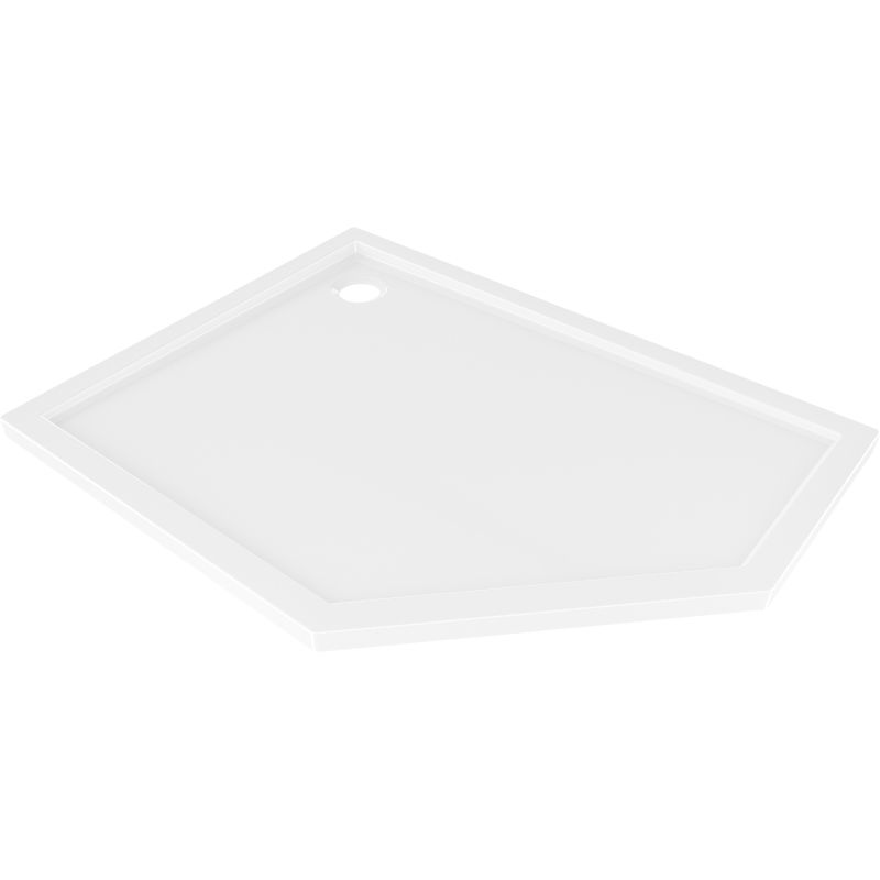 Mexen Flow receveur de douche pentagonal fin gauche 100 x 80 cm, blanc brillant - 46P108010L