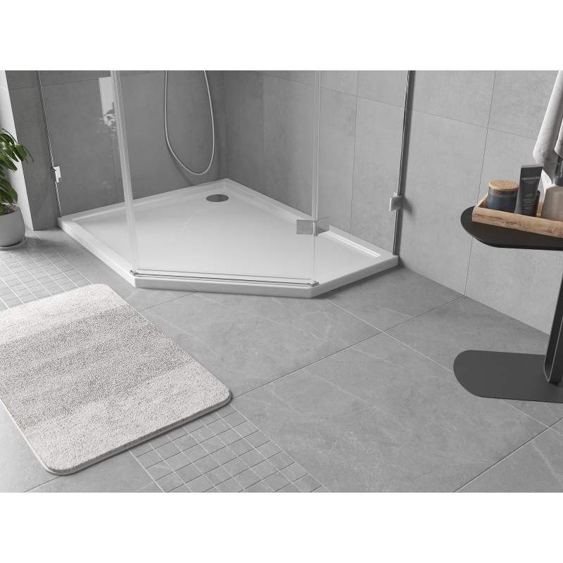 Mexen Flow receveur de douche pentagonal slim gauche 100 x 90 cm, blanc brillant - 46P109010L