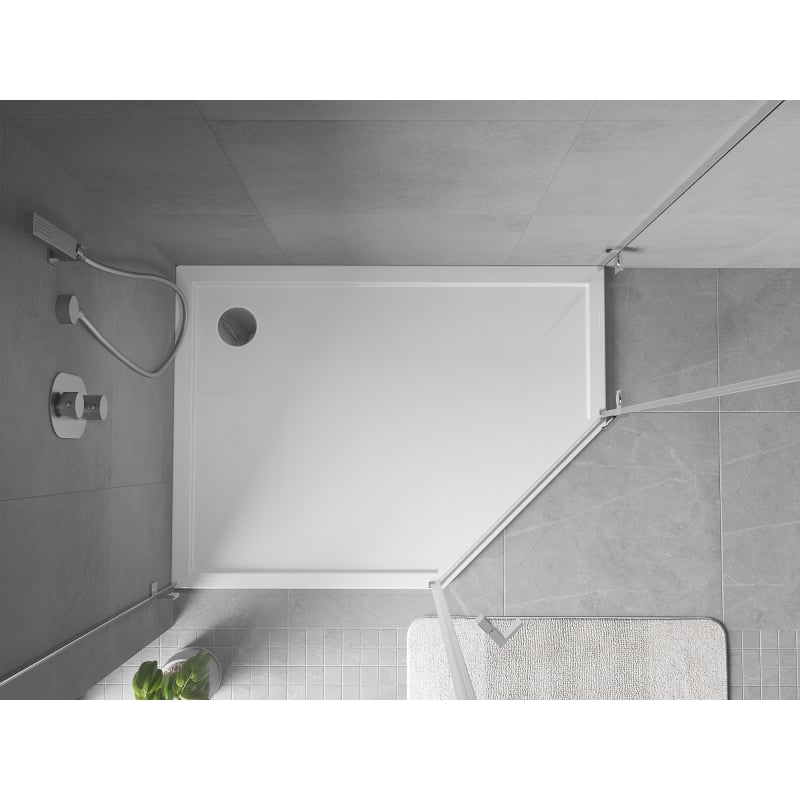 Mexen Flow receveur de douche pentagonal slim gauche 100 x 90 cm, blanc brillant - 46P109010L