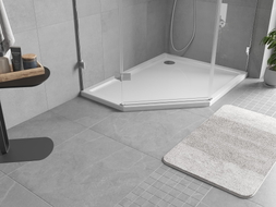 Mexen Flow bac à douche pentagonal slim droit 100 x 90 cm, blanc brillant - 46P109010R