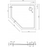 Mexen Flow receveur de douche pentagonal slim 100 x 100 cm, blanc brillant - 46P101010