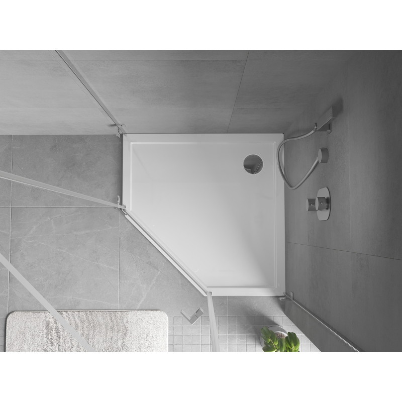 Mexen Flow receveur de douche pentagonal slim 100 x 100 cm, blanc brillant - 46P101010