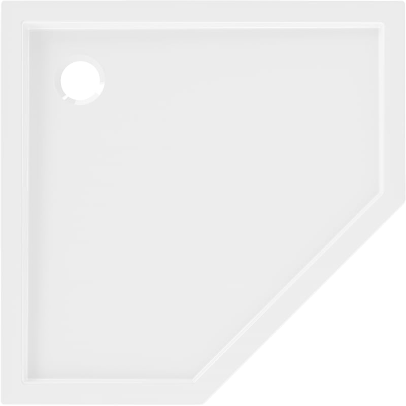 Mexen Flow receveur de douche pentagonal slim 100 x 100 cm, blanc brillant - 46P101010