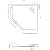 Mexen Flow receveur de douche pentagonal slim 80 x 80 cm, blanc brillant - 46P108080