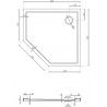 Mexen Flow receveur de douche pentagonal slim 90 x 90 cm, noir mat - 46P709090