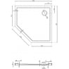 Receveur de douche pentagonal slim Mexen Flow 90 x 90 cm, noir mat - 46P709090