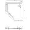 Mexen Flow receveur de douche pentagonal slim 100 x 100 cm, noir mat - 46P701010