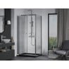 Mexen Apia cabine de douche coulissante 120 x 90 cm, transparent, chrome + receveur Flat, noir - 840-120-090-01-00-4070