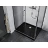 Mexen Apia cabine de douche coulissante 120 x 90 cm, transparent, chrome + receveur Flat, noir - 840-120-090-01-00-4070