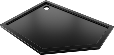 Mexen Flow receveur de douche pentagonal slim gauche 90 x 80 cm, noir mat - 46P708090L