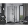 Mexen Apia cabine de douche coulissante 120 x 90 cm, transparent, chrome + receveur Flat, noir - 840-120-090-01-00-4070
