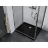 Mexen Apia cabine de douche coulissante 120 x 90 cm, transparent, chrome + receveur Flat, noir - 840-120-090-01-00-4070