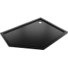 Mexen Flow receveur de douche pentagonal slim droit 90 x 80 cm, noir mat - 46P708090R