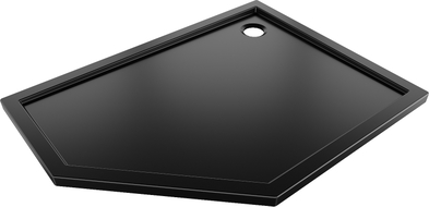Mexen Flow receveur de douche pentagonal slim droit 90 x 80 cm, noir mat - 46P708090R