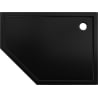 Mexen Flow receveur de douche pentagonal slim droit 90 x 80 cm, noir mat - 46P708090R