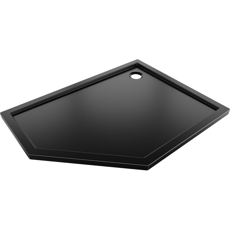 Bac à douche pentagonal slim droit Mexen Flow 100 x 80 cm, noir mat - 46P708010R