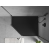 Mexen Flow receveur de douche pentagonal slim droit 100 x 80 cm, noir mat - 46P708010R
