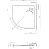 Mexen Flow receveur de douche demi-circulaire slim 80 x 80 cm, blanc brillant - 46Q108080