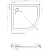 Mexen Flow receveur de douche demi-circulaire asymétrique slim gauche 90 x 80 cm, blanc brillant - 46Q108090L