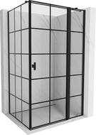 Mexen Mist T cabine de douche battante droite 100 x 85 cm, grille noire, noire - 8A4T-100-085-70-77-P