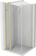 Mexen Mist T cabine de douche pivotante 110 x 110 cm, transparent, or brossé - 8A4T-110-110-55-00