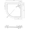 Mexen Flow receveur de douche semi-circulaire asymétrique slim droit 90 x 80 cm, blanc brillant - 46Q108090R