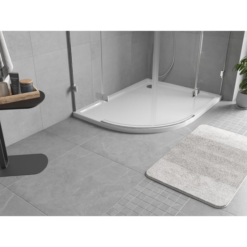 Mexen Flow receveur de douche semi-circulaire asymétrique slim droit 100 x 80 cm, blanc brillant - 46Q108010R