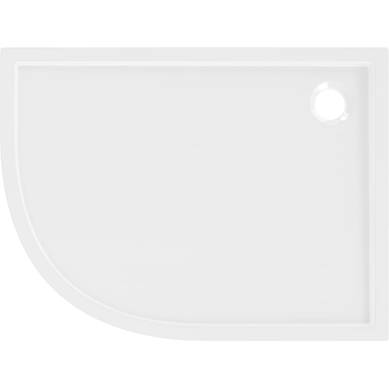 Mexen Flow receveur de douche semi-circulaire asymétrique slim droit 100 x 80 cm, blanc brillant - 46Q108010R