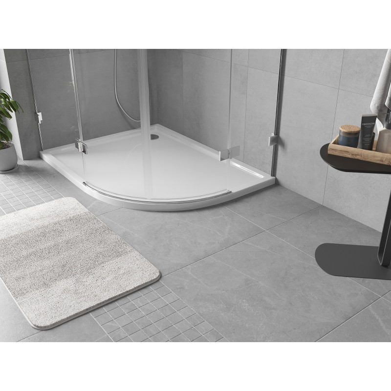 Mexen Flow receveur de douche semi-circulaire asymétrique slim gauche 100 x 90 cm, blanc brillant - 46Q109010L