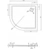 Mexen Flow receveur de douche en demi-cercle asymétrique slim droit 100 x 90 cm, blanc brillant - 46Q109010R