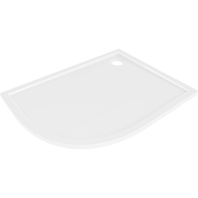 Mexen Flow receveur de douche demi-circulaire asymétrique slim droit 100 x 90 cm, blanc brillant - 46Q109010R