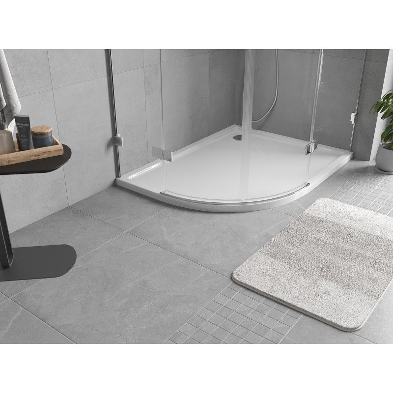 Mexen Flow receveur de douche en demi-cercle asymétrique slim droit 100 x 90 cm, blanc brillant - 46Q109010R