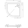 Mexen Flow receveur de douche semi-circulaire slim 90 x 90 cm, noir mat - 46Q709090