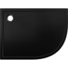 Mexen Flow receveur de douche demi-circulaire asymétrique slim gauche 90 x 80 cm, noir mat - 46Q708090L